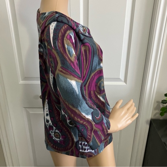 Lindor | Purple & Blue 3/4 sleeves top - Picture 3 of 7